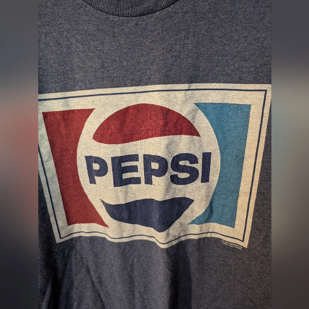 Pepsi Cola Shirt Adult Medium Blue Short Sleeve TNT Classic Logo - Picture 5 of 6